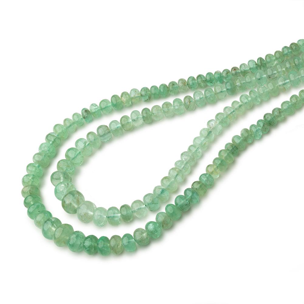 Lot of Two Emerald Plain Rondelle Strands AA - Beadsofcambay.com