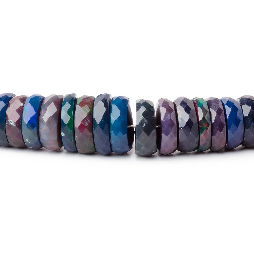 5-10mm Ethiopian Wollo Black Opal Faceted Heishi 17 inch 180 Beads AAA - BeadsofCambay.com