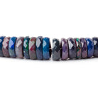 5-10mm Ethiopian Wollo Black Opal Faceted Heishi 17 inch 180 Beads AAA - BeadsofCambay.com