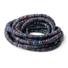 5-10mm Ethiopian Wollo Black Opal Faceted Heishi 17 inch 180 Beads AAA - BeadsofCambay.com