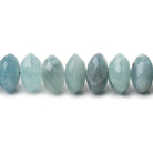 7-10mm Aquamarine German Faceted Rondelles 16 inch 81 Beads - BeadsofCambay.com