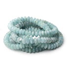 7-10mm Aquamarine German Faceted Rondelles 16 inch 81 Beads - BeadsofCambay.com