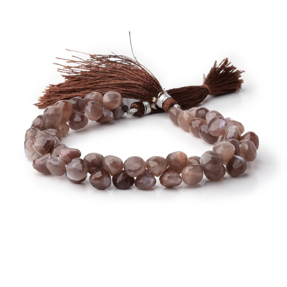 7.5-8mm Chocolate Moonstone Faceted Candy Kiss 7.75 inch 52 Beads - BeadsofCambay.com
