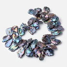25x17-40x26mm Peacock Top Drill Ultra Keshi Freshwater Pearls 17 inch 44 Beads - BeadsofCambay.com