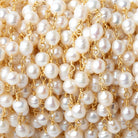 4.5-6mm Off White Petite Ultra Baroque Pearls on Vermeil Chain - BeadsofCambay.com