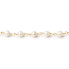 4.5-6mm Off White Petite Ultra Baroque Pearls on Vermeil Chain - BeadsofCambay.com