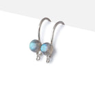 Sterling Silver Labradorite Cabochon Earwire Set of 2 pieces - Beadsofcambay.com