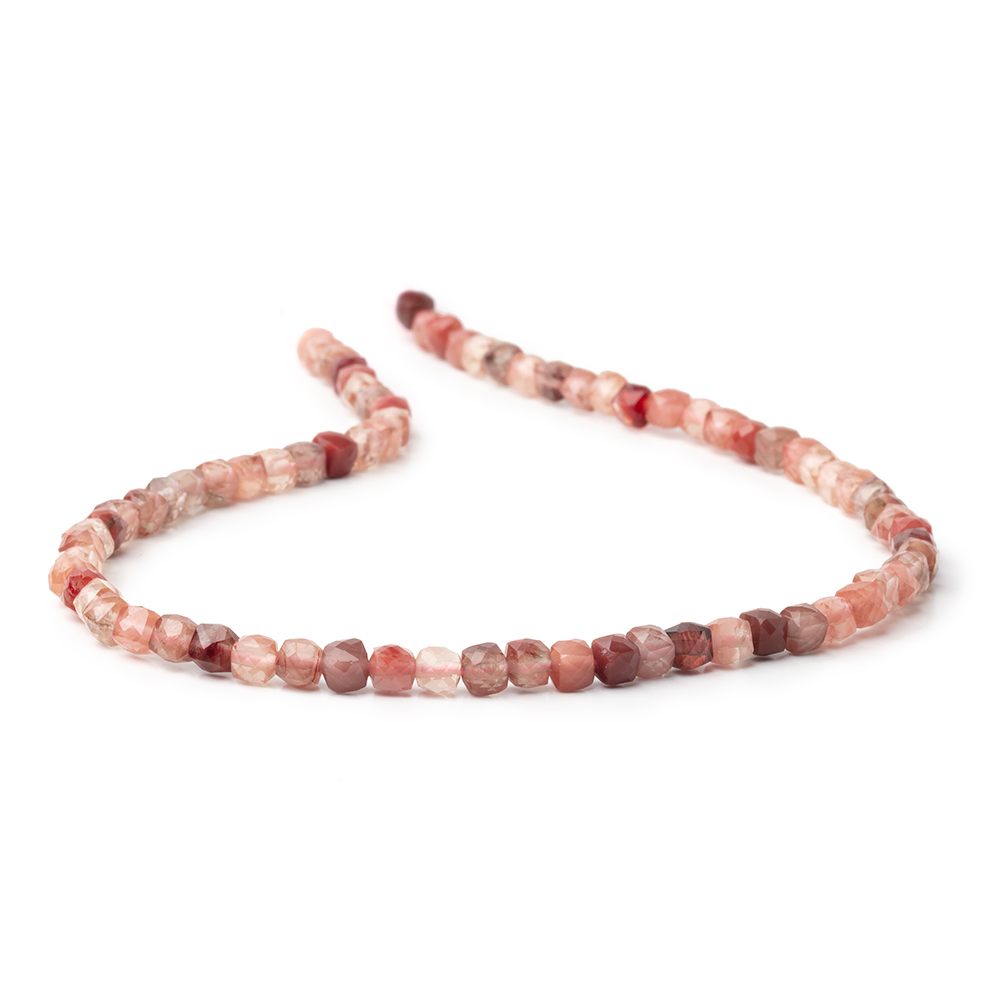 4mm Andesine Micro Faceted Cube Beads 12 inch 75 pieces - Beadsofcambay.com