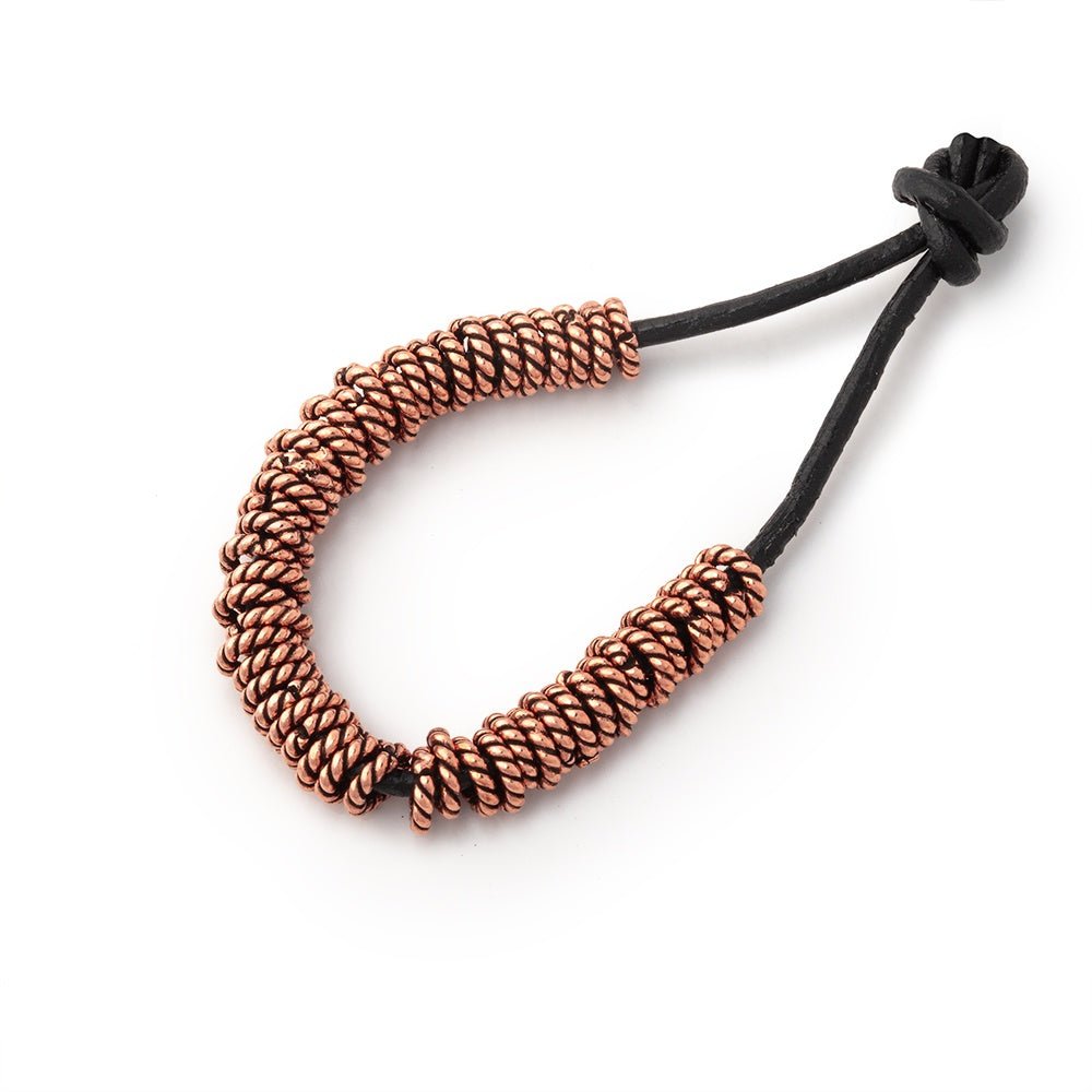 4mm Antiqued Copper Twisted Jump Ring Set of 50 pieces - Beadsofcambay.com