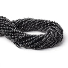 4mm Black Spinel Micro Faceted Rondelles 12.5 inch 110 Beads AAA - Beadsofcambay.com