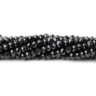 4mm Black Spinel Micro Faceted Rondelles 12.5 inch 110 Beads AAA - Beadsofcambay.com