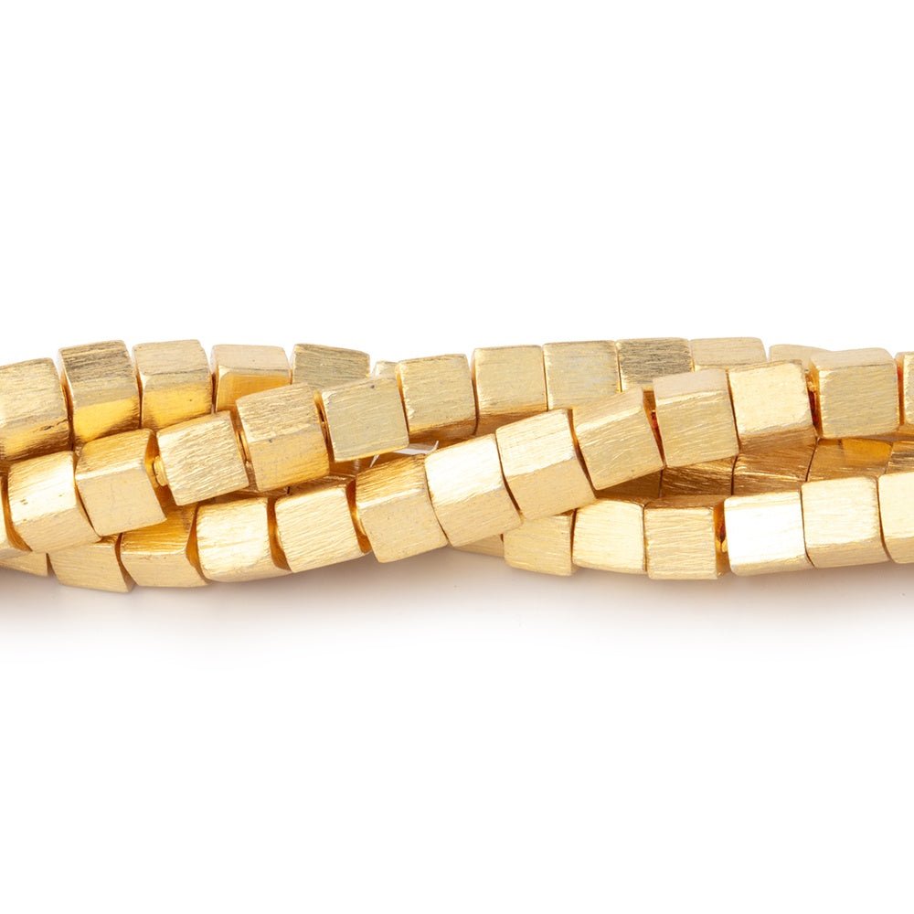 4mm Brushed Cube Beads - Beadsofcambay.com