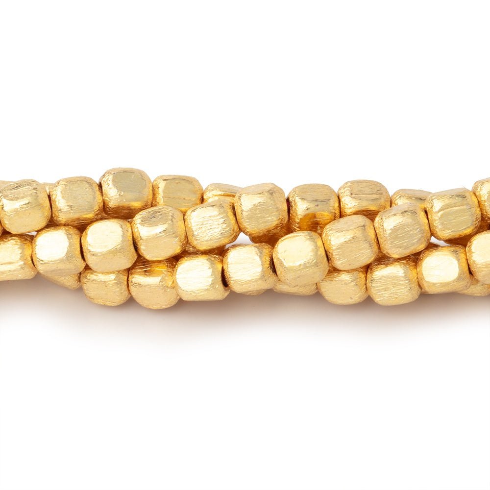 4mm Brushed Cube Beads with Rounded Corners - Beadsofcambay.com