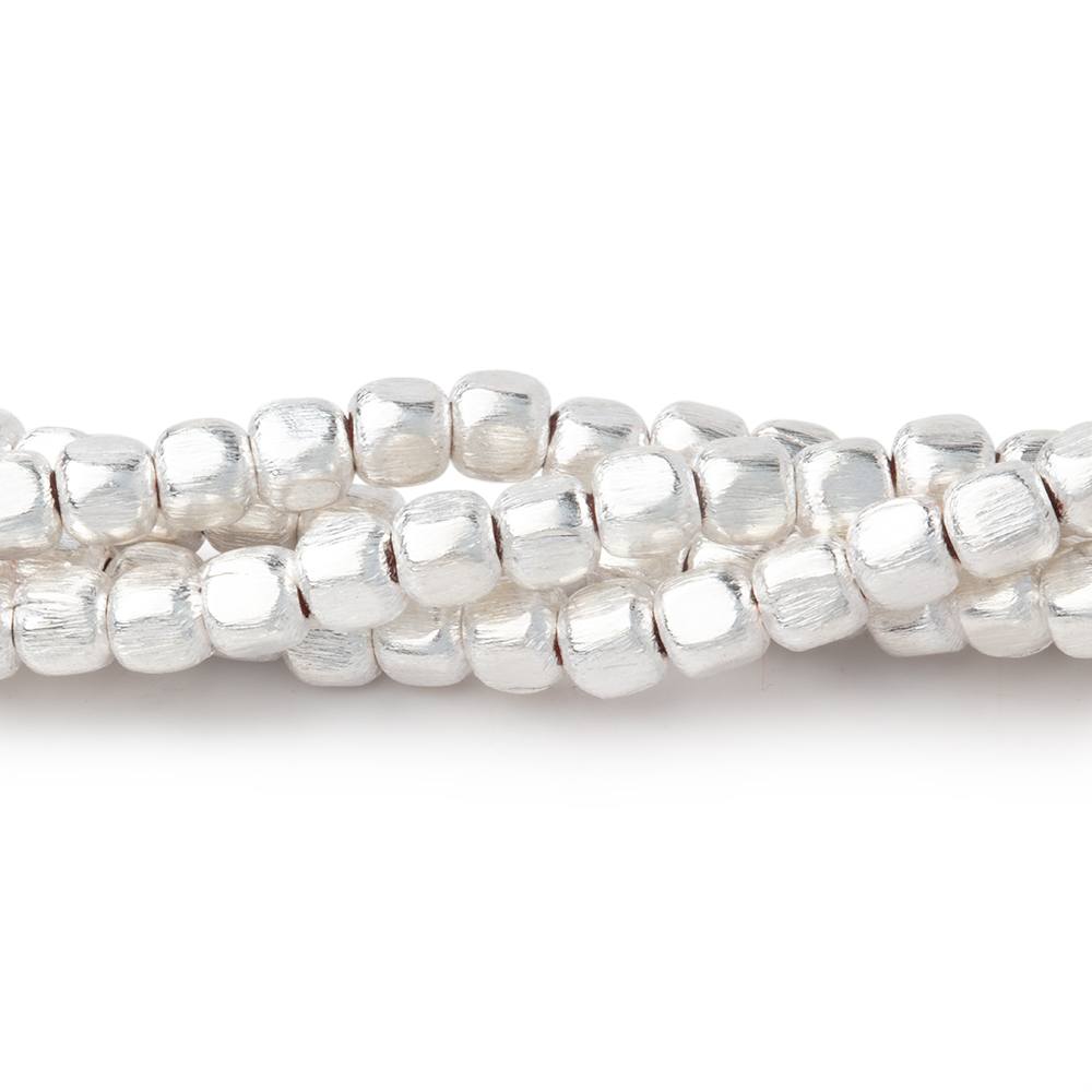 4mm Brushed Cube Beads with Rounded Corners - Beadsofcambay.com