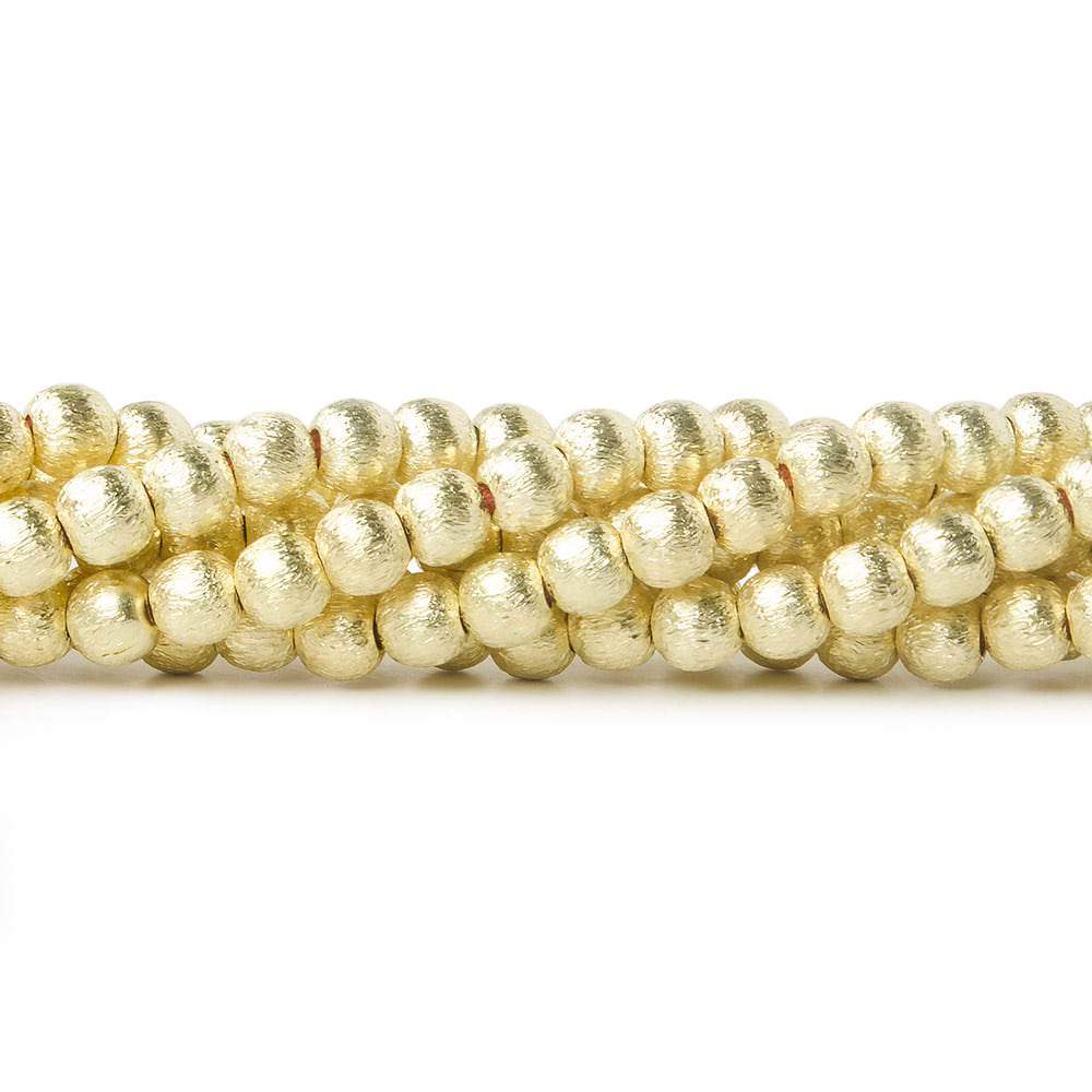 4mm Brushed Round Beads - Beadsofcambay.com