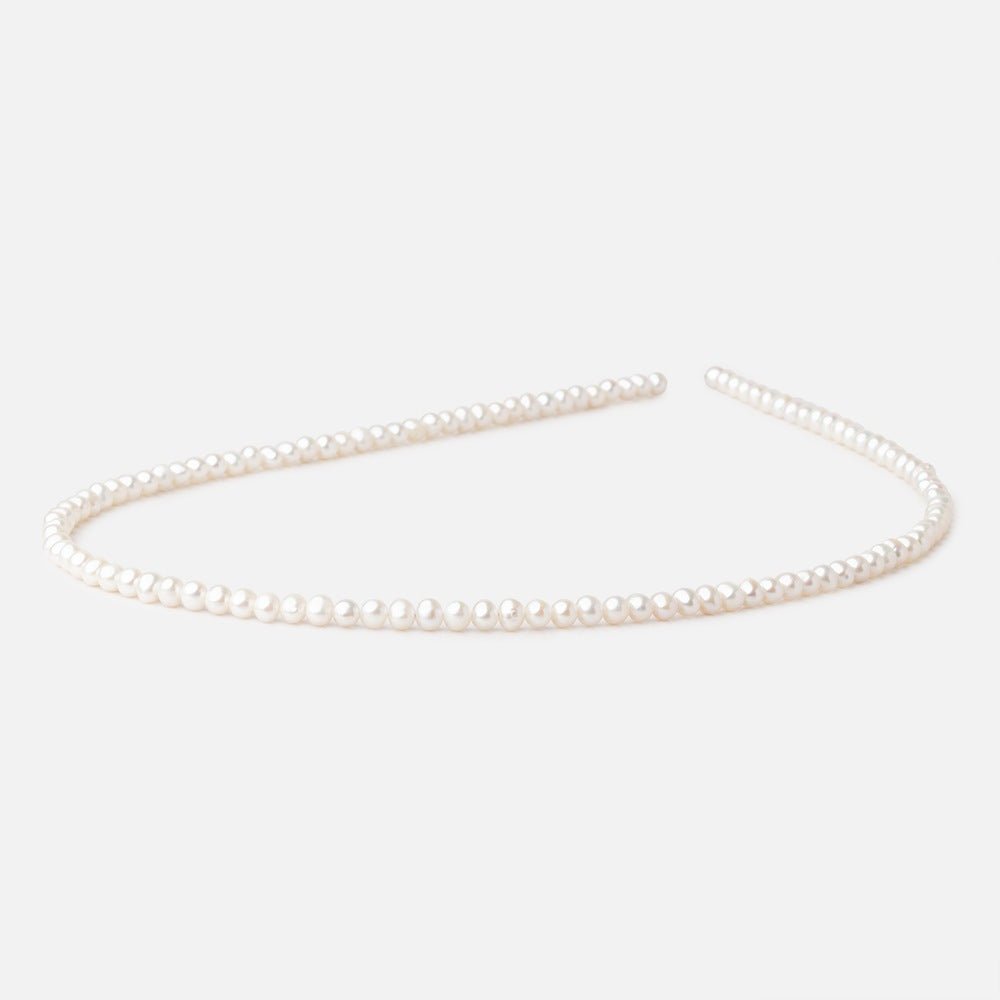 4mm Creamy White Off Round Freshwater Pearls 15.5 inch 112 Beads AAA - Beadsofcambay.com