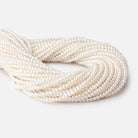 4mm Creamy White Off Round Freshwater Pearls 15.5 inch 112 Beads AAA - Beadsofcambay.com