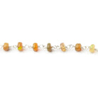4mm Golden Ethiopian Opal Plain Rondelles on .925 Silver Chain - Beadsofcambay.com
