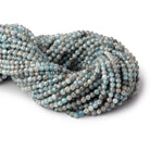 4mm Gray & Blue Zircon Micro Faceted Round 15 inch 94 Beads - Beadsofcambay.com