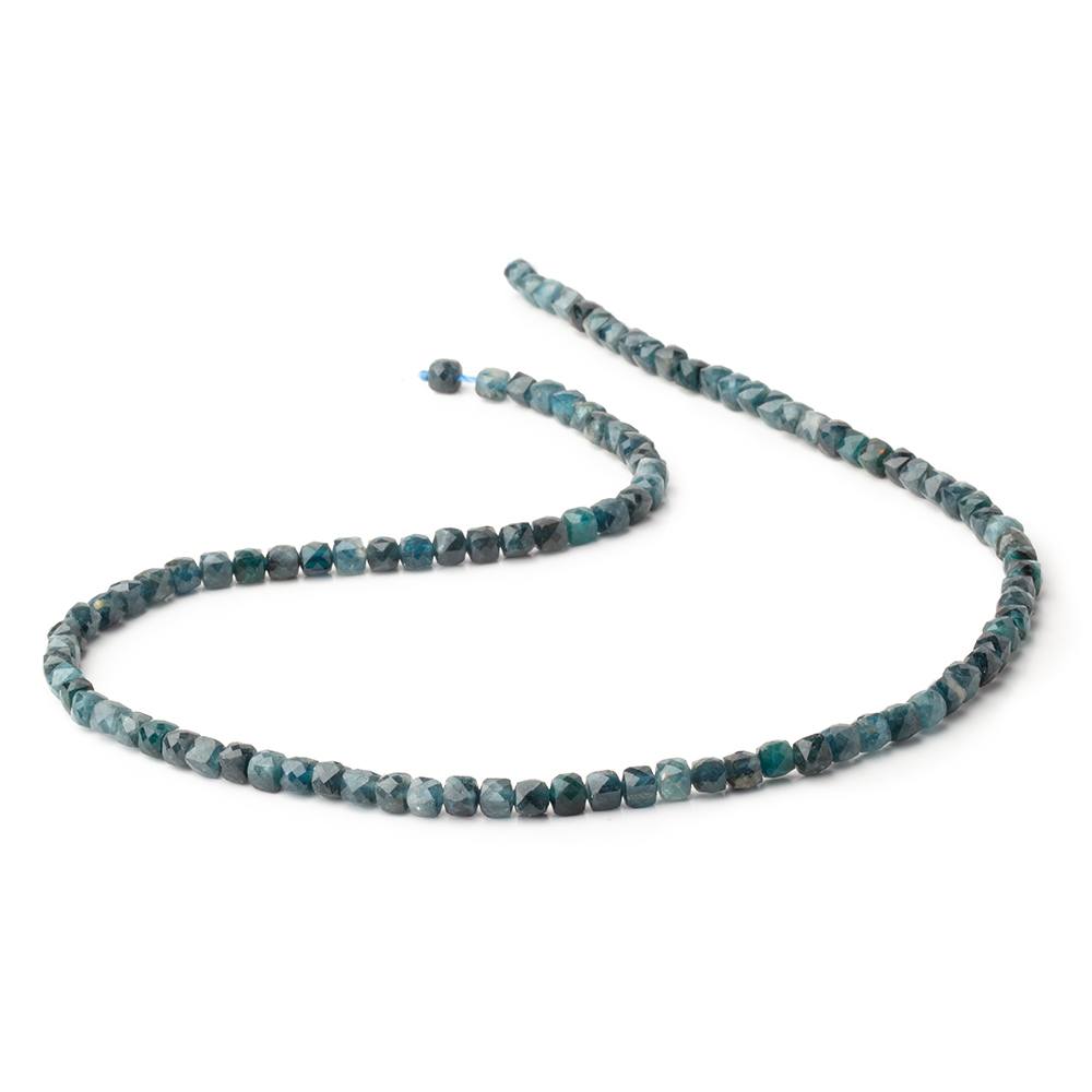 4mm Indicolite Tourmaline Micro Faceted Cube Beads 15 inch 100 pieces - Beadsofcambay.com