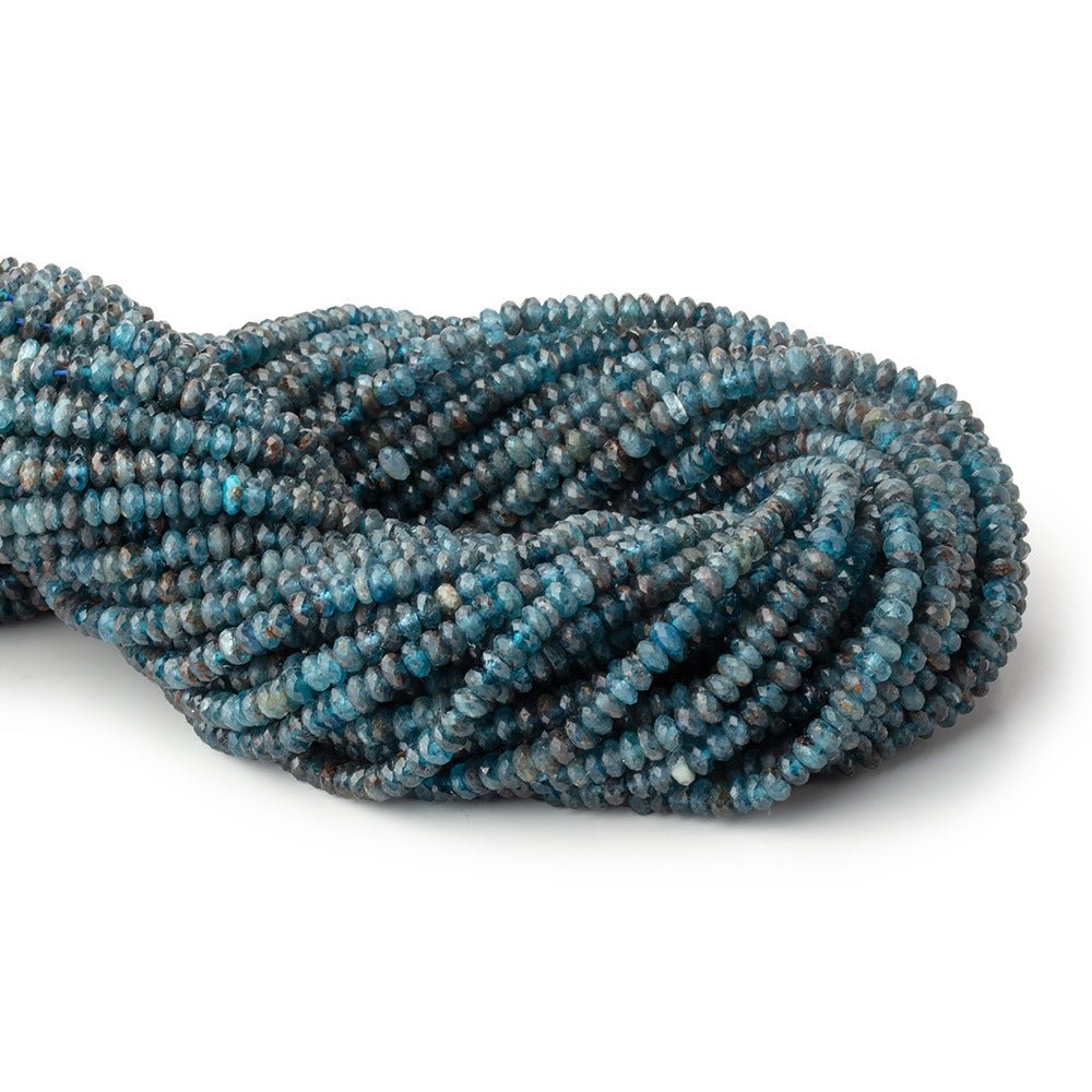 4mm Indigo Kyanite Micro Faceted Rondelle Beads 15 inch 170 pieces AA - Beadsofcambay.com