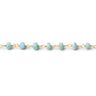 4mm Larimar Faceted Rondelles on Vermeil Chain - Beadsofcambay.com