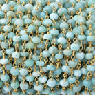 4mm Larimar Faceted Rondelles on Vermeil Chain - Beadsofcambay.com