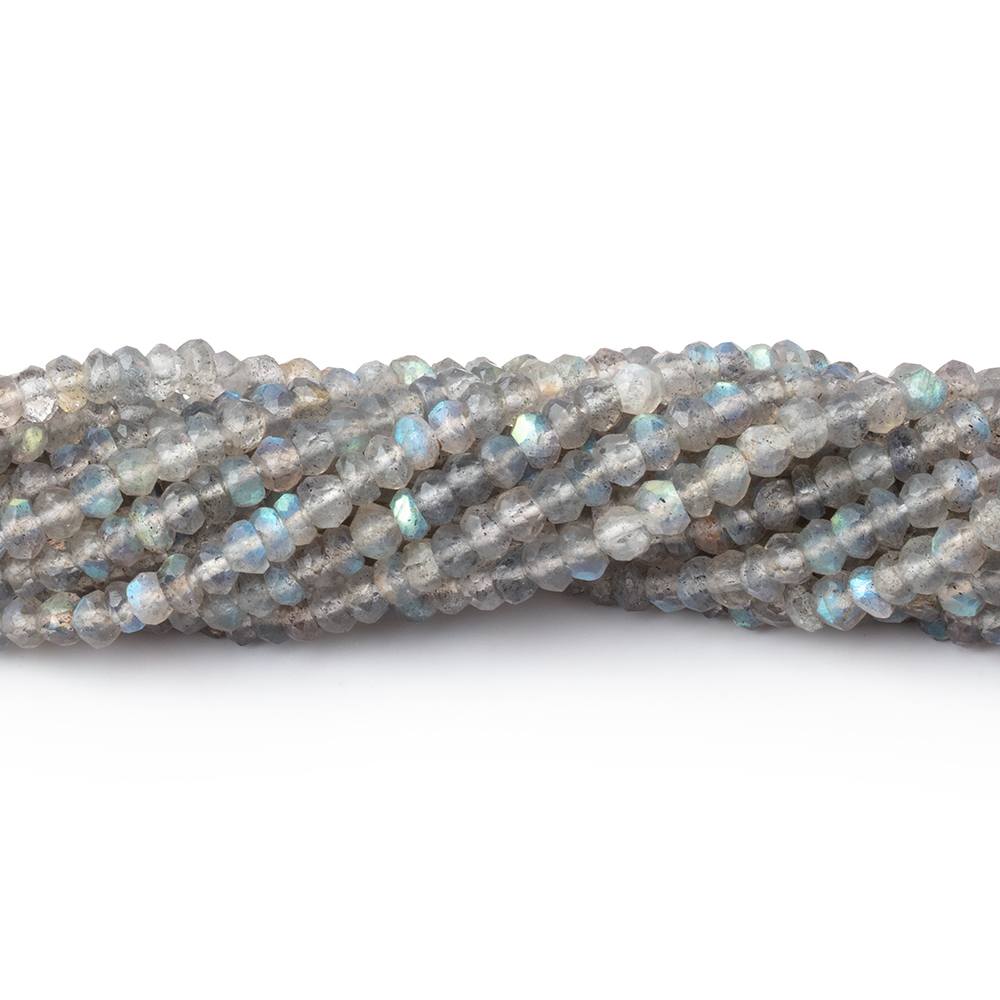 4mm Light Labradorite Faceted Rondelle Beads 13 inch 144 pieces - Beadsofcambay.com