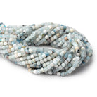4mm Multi Color Aquamarine Micro Faceted Cube 15.5 inch 95 Beads - Beadsofcambay.com