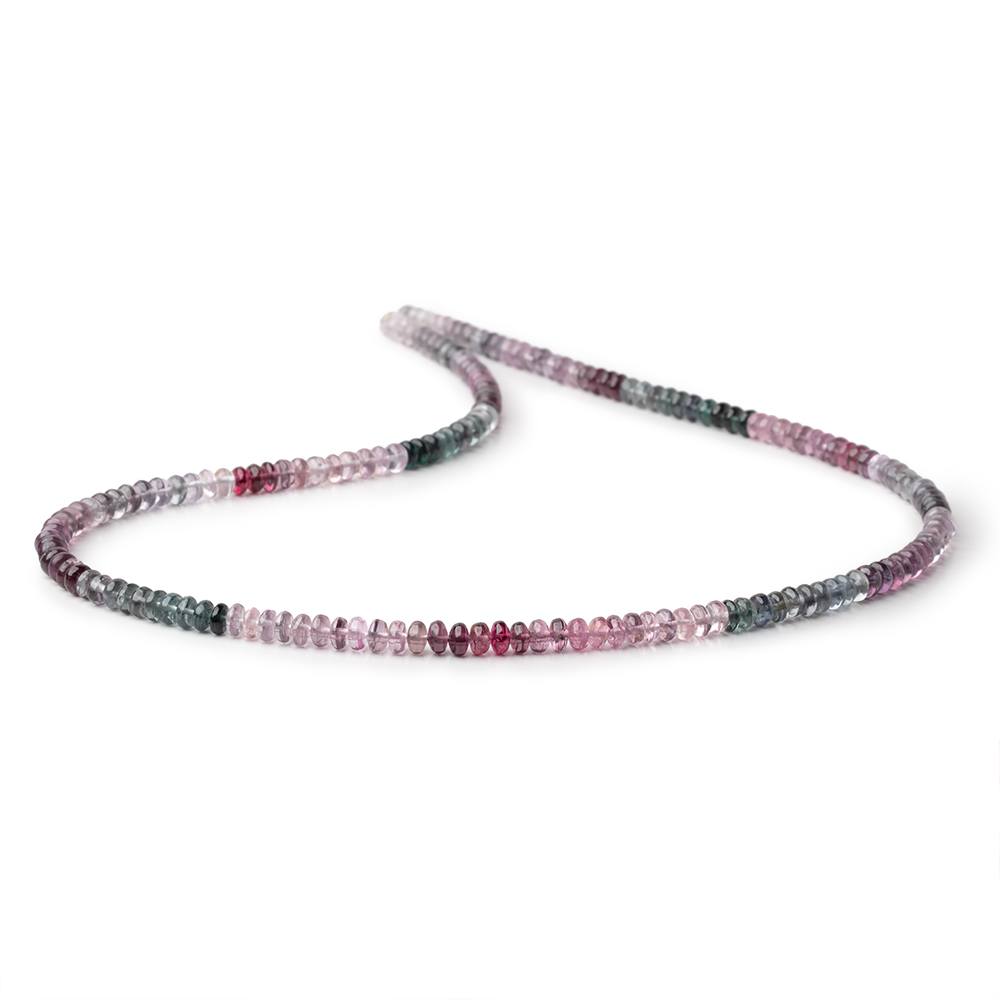 4mm Multi Color Spinel Plain Rondelle Beads 18 inch 175 pieces AAA - Beadsofcambay.com