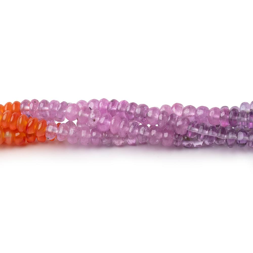 4mm Multi Gemstone Plain Rondelle 18 inch 206 Beads AAA - Beadsofcambay.com