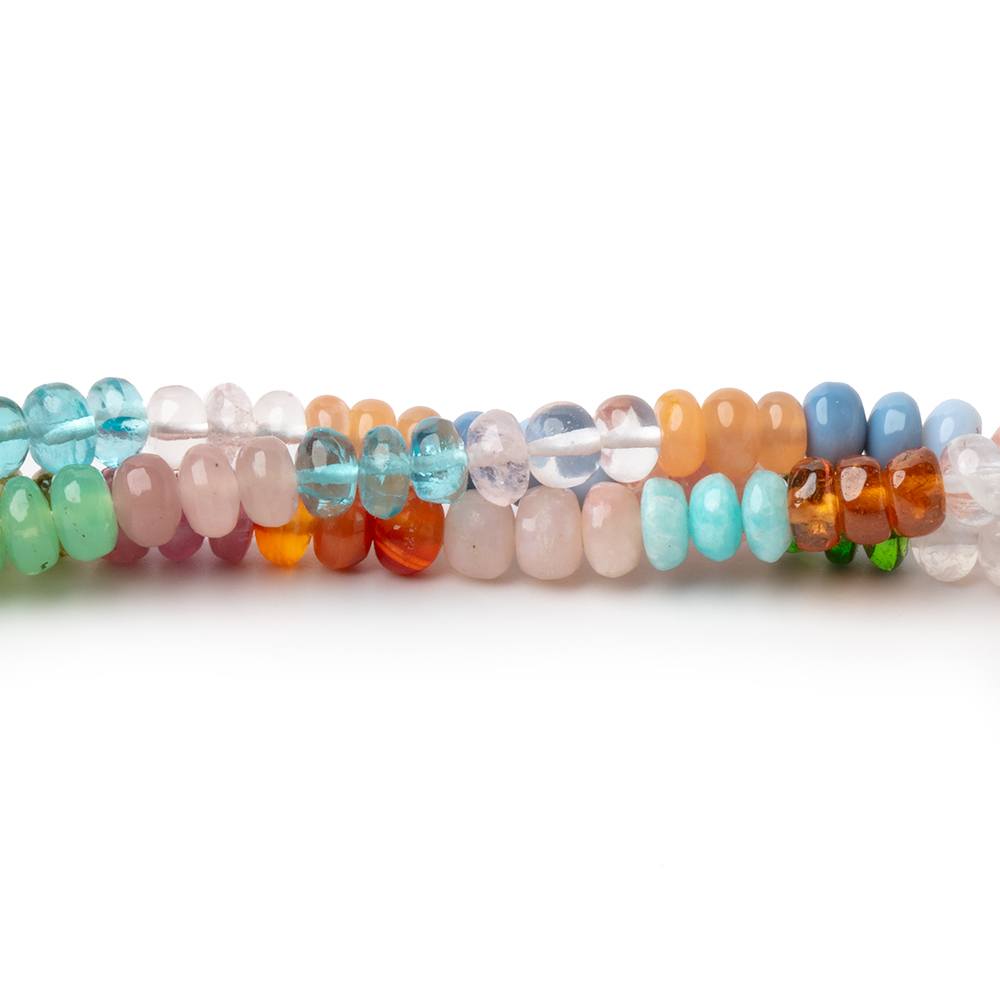 4mm Multi Gemstone Plain Rondelle Beads 36 inch 366 pieces AA - Beadsofcambay.com