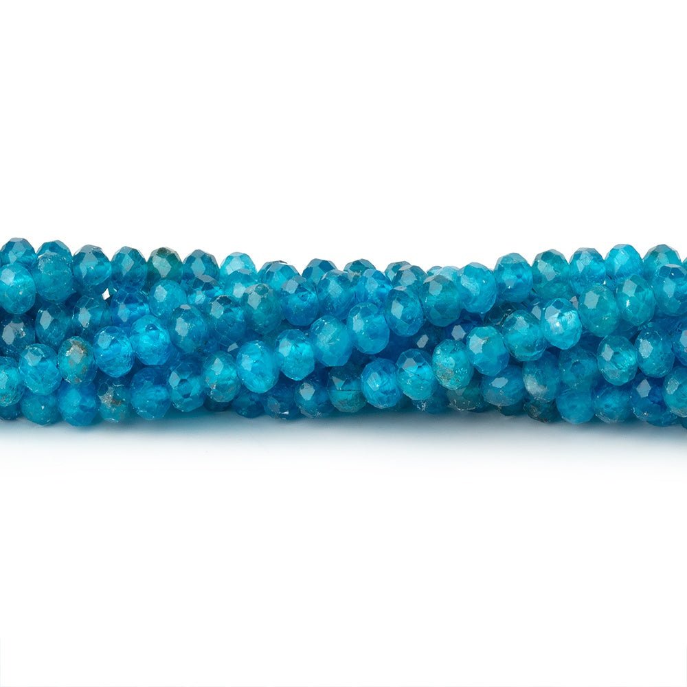 4mm Neon Apatite Micro Faceted Rondelle 15 inch 130 Beads AA - Beadsofcambay.com