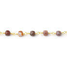 4mm Ocean Jasper Micro Faceted Cubes on Gold Plated Chain - Beadsofcambay.com