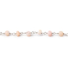 4mm Pink Peruvian Opal Faceted Rondelles on Silver Plated Chain - Beadsofcambay.com