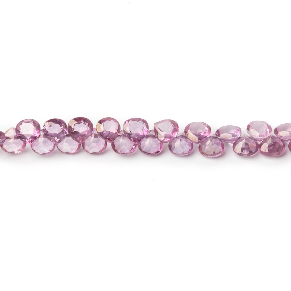 4mm Rhodolite Garnet Pavilion Faceted Heart Beads 7 inch 78 pieces AA - Beadsofcambay.com