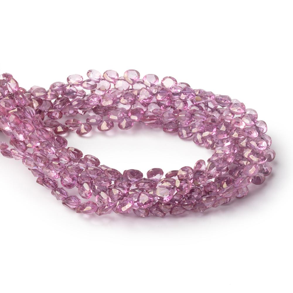 4mm Rhodolite Garnet Pavilion Faceted Heart Beads 7 inch 78 pieces AA - Beadsofcambay.com