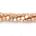 4mm Rose Gold plated Copper Plain Cube 8 inch 52 Beads - Beadsofcambay.com