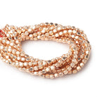 4mm Rose Gold plated Copper Plain Cube 8 inch 52 Beads - Beadsofcambay.com