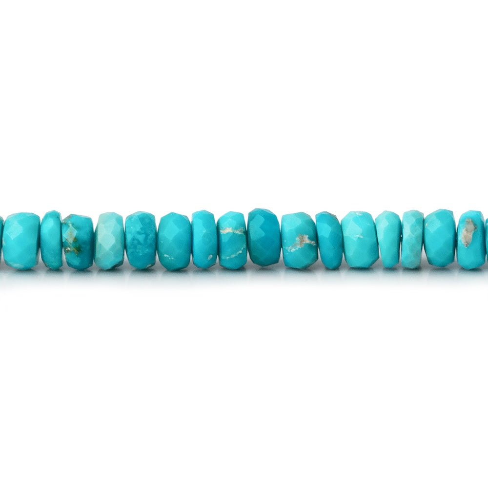 4mm Sleeping Beauty Turquoise Faceted Rondelle 16 inch 175 Beads - Beadsofcambay.com