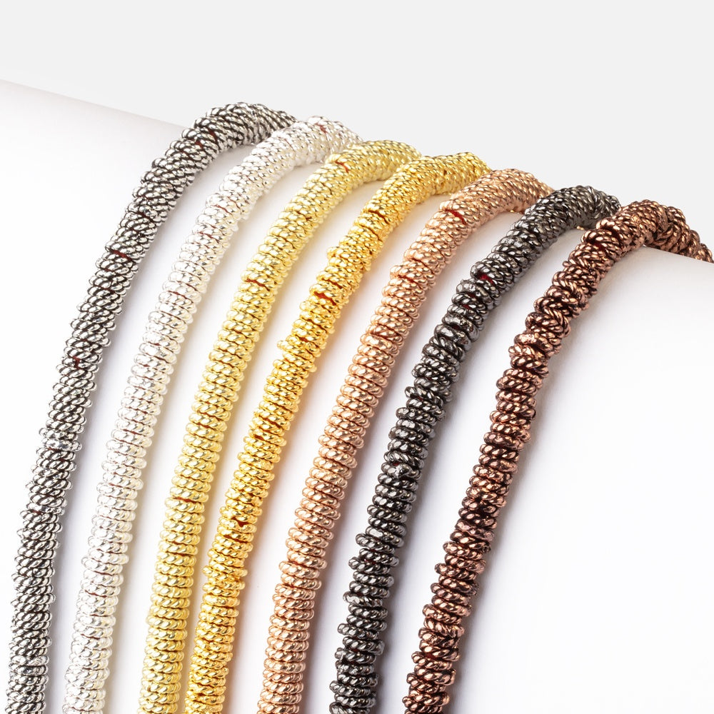 4mm Twisted Jump Rings on an 8 inch Strand - BeadsofCambay.com