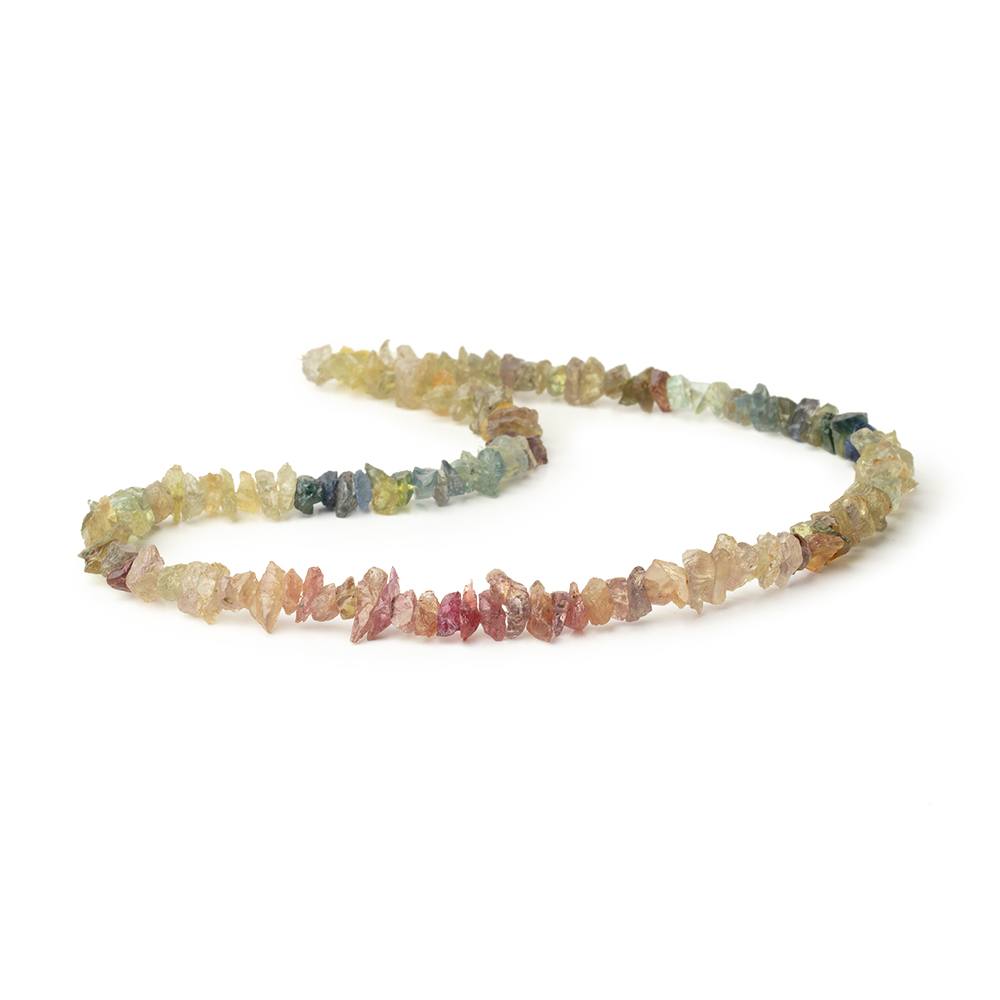 4x2 - 6x3mm Multi Color Sapphire Raw Crystal Beads 17.5 inch 138 pieces - Beadsofcambay.com