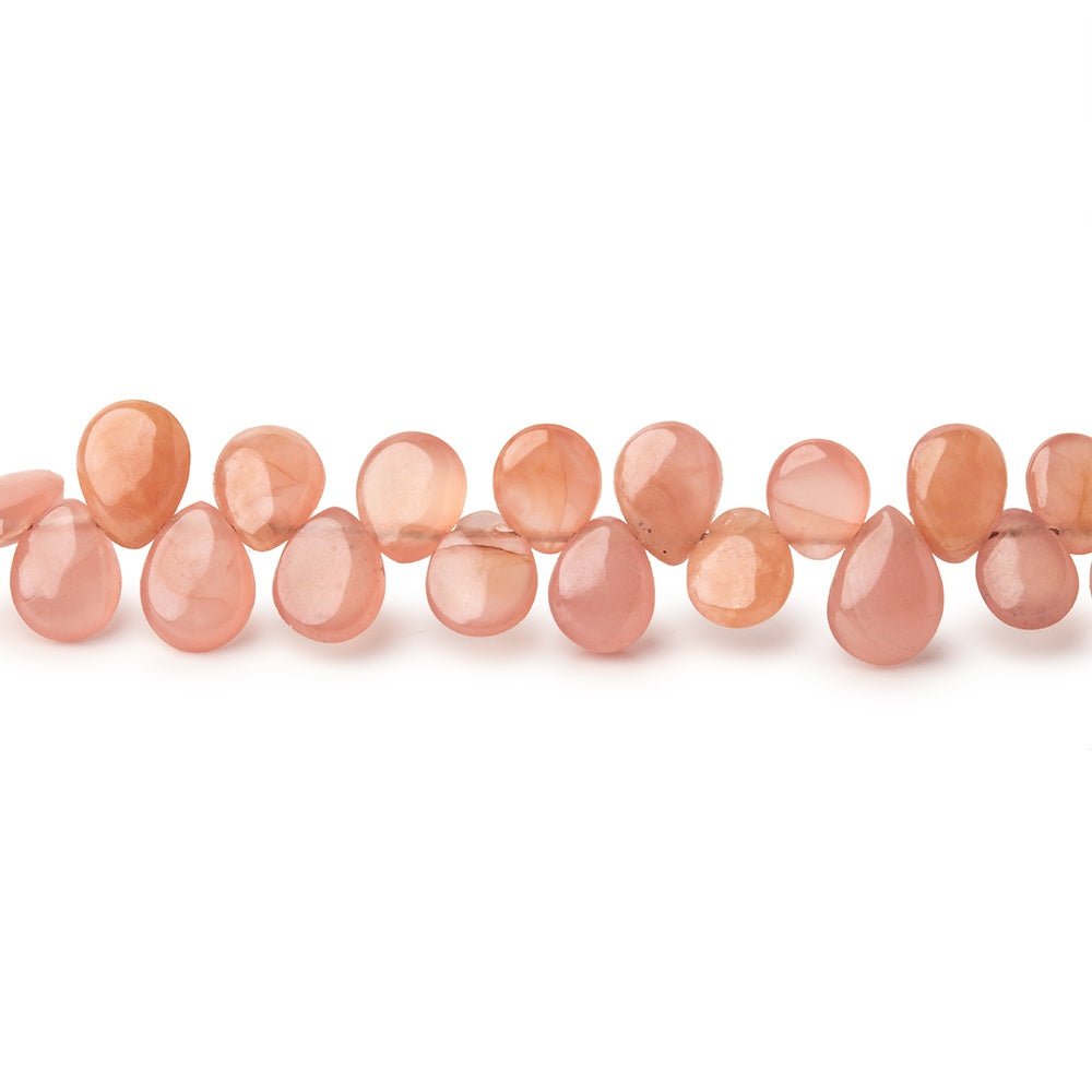 4x3 - 6x5mm Rhodochrosite Plain Pear Beads 7.5 inch 68 pieces - Beadsofcambay.com