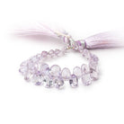 4x3 - 8x6mm Pink Amethyst Faceted Pear and Oval 4.5 inch 42 Beads AAA - Beadsofcambay.com