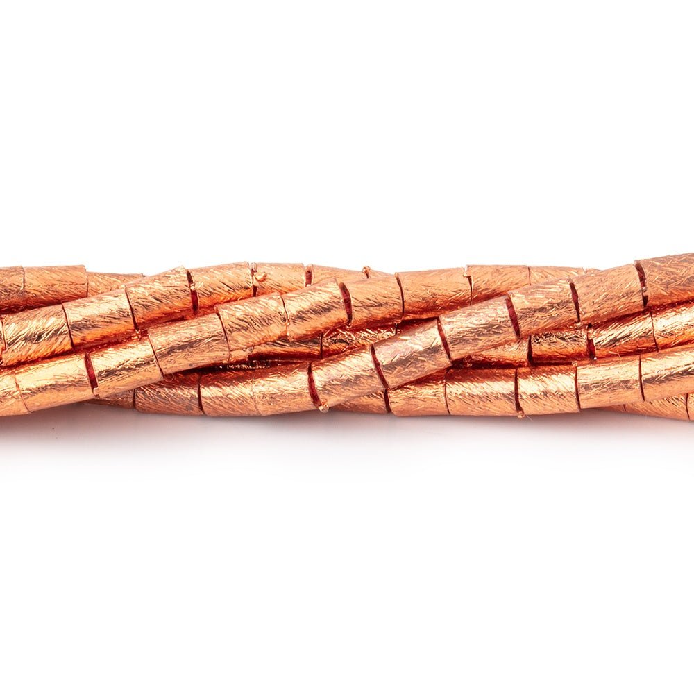 4x3mm Brushed Tube Beads 8 inch 48 pieces - Beadsofcambay.com