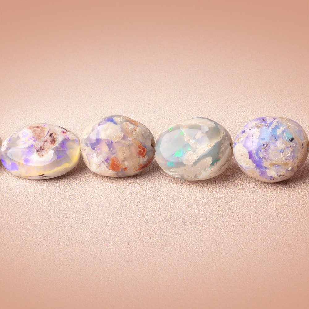5 - 10mm Australian Opal with Matrix Unfaceted Oval 18 inch 52 Beads AA - Beadsofcambay.com