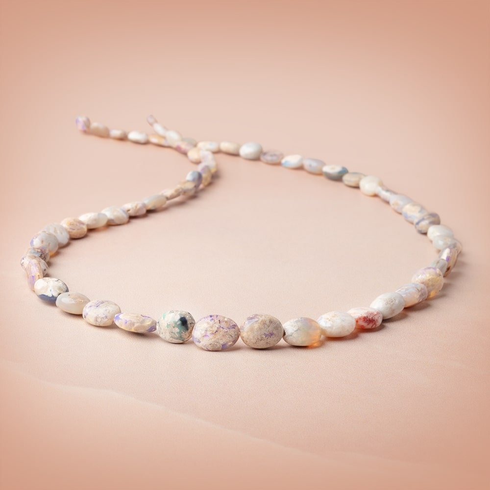 5 - 10mm Australian Opal with Matrix Unfaceted Oval 18 inch 52 Beads AA - Beadsofcambay.com