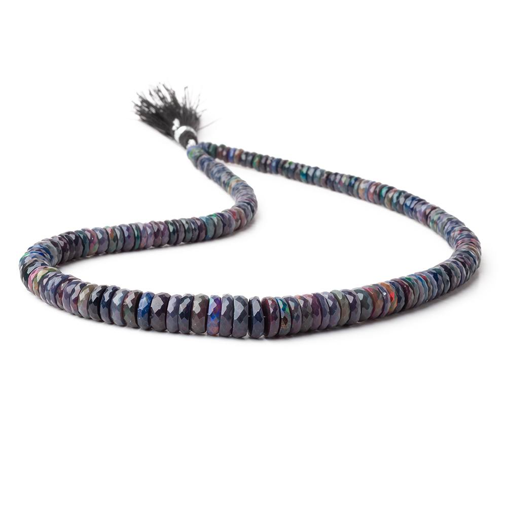 5 - 10mm Ethiopian Wollo Black Opal Faceted Heishi 17 inch 180 Beads AAA - Beadsofcambay.com