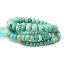 5 - 10mm Mongolian Turquoise Plain Rondelle 18 inch 88 Beads - Beadsofcambay.com