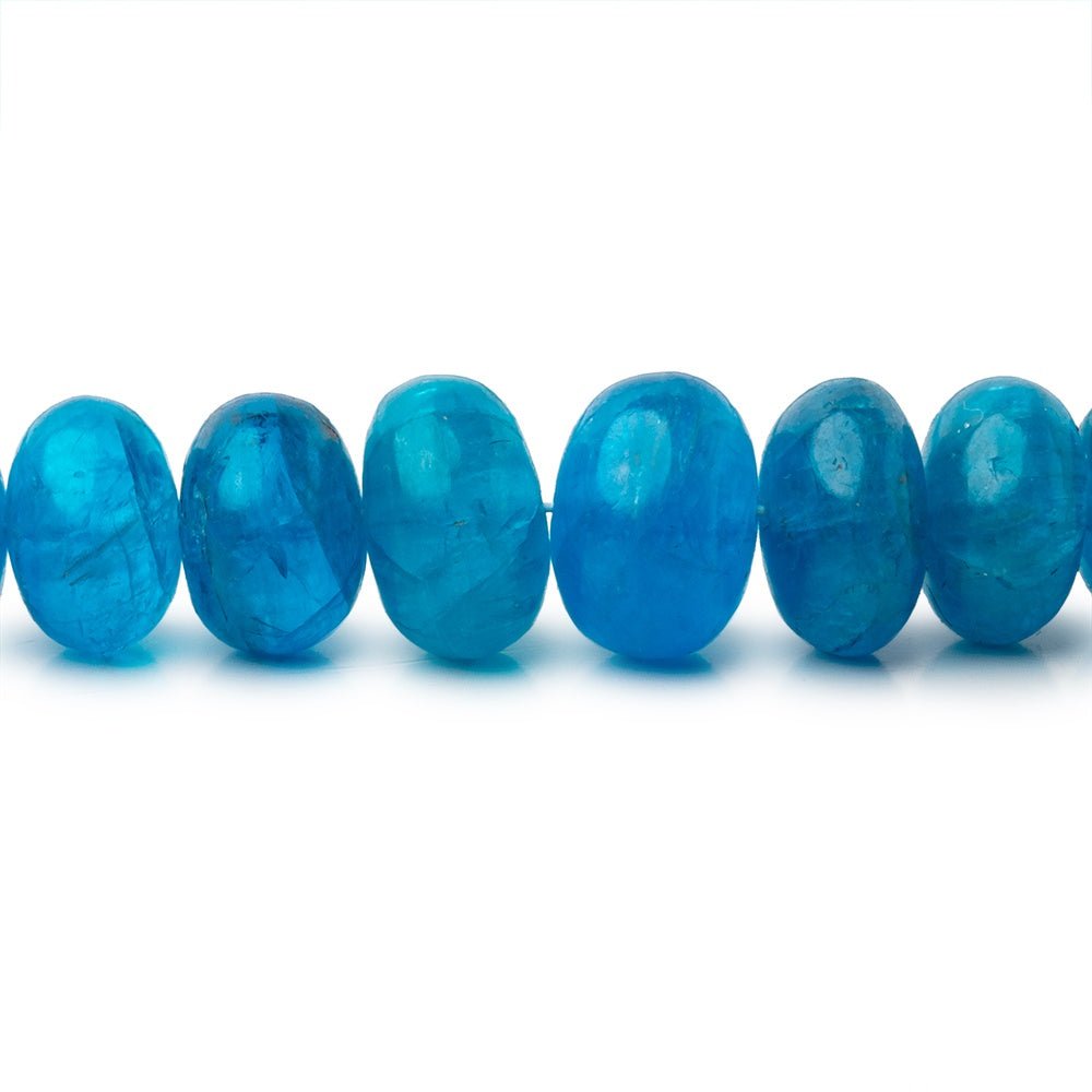 5-10mm Neon Blue Apatite Plain Rondelle Beads 15.5 inch 87 pieces AA - Beadsofcambay.com